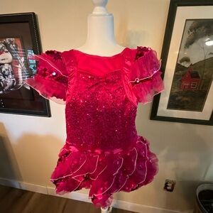 Weissman Dance Costume Pink Ruffles size 14